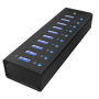 Icy Box - Hub 10-Port IcyBox USB 3.0 IB-AC6110 mit USB Ladeanschluss