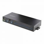 Startech - StarTech.com 16-Port Industrial USB 5Gbps Hub with Power Adapter, Metal Enclosure, Mountable, ESD Protection, Terminal Block Pow
